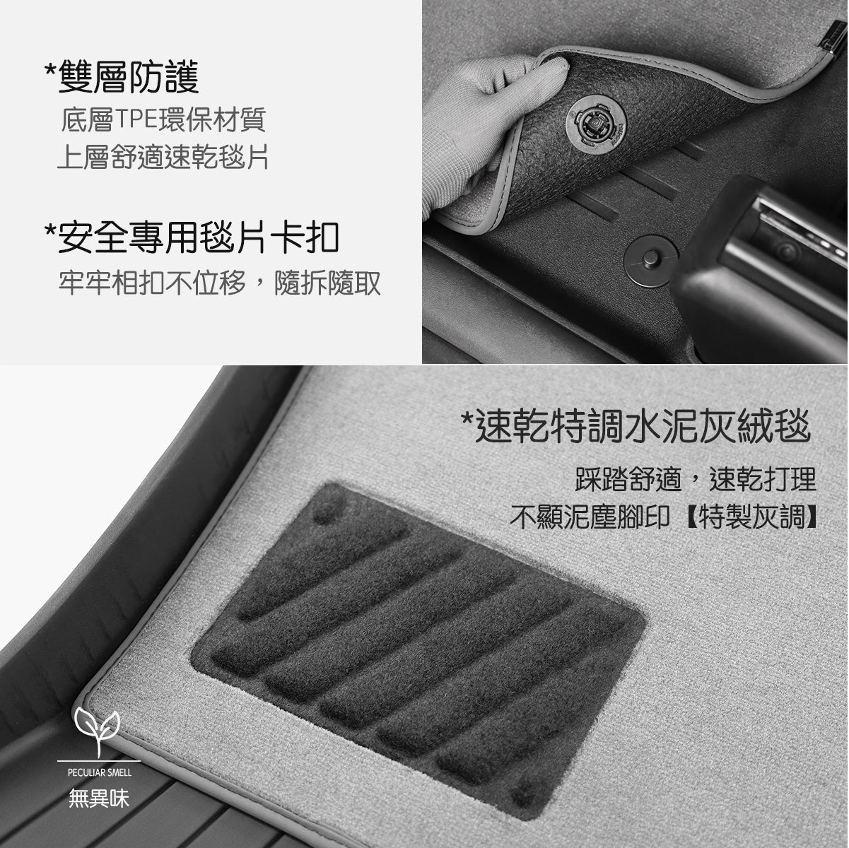 TPARTS Model Y Dual-Layer All-Weather Floor Mats