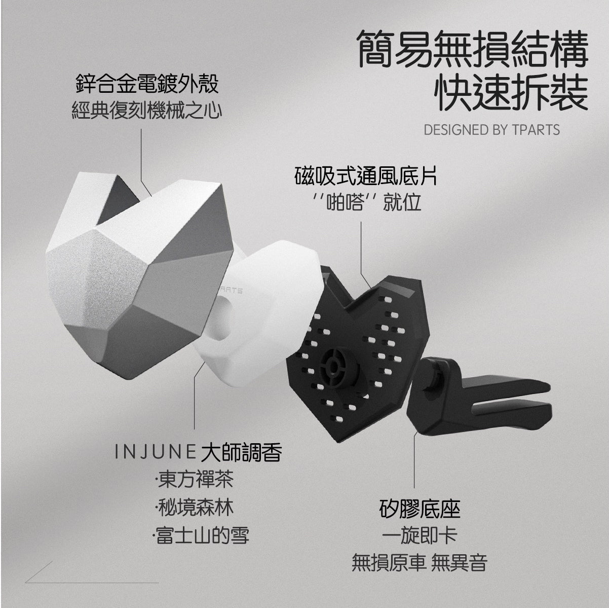 TPARTS Universal Car Air Freshener – Mechanical Heart Vent Diffuser for Tesla & All Vehicles