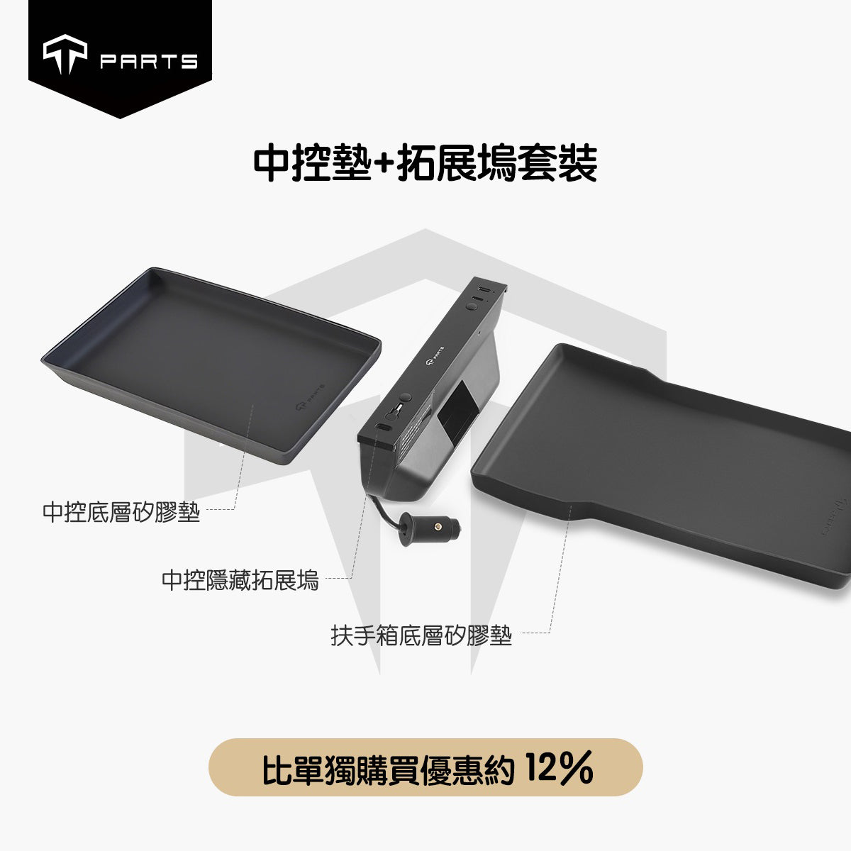 TPARTS Highland Model 3 / Juniper Model Y Centre Console Hidden HUB Expansion Dock
