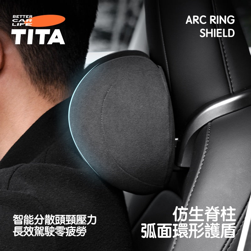 TITA Wow/Rest – Universal Fit Dual-Adjustable Headrest & Contoured Lumbar Pillow