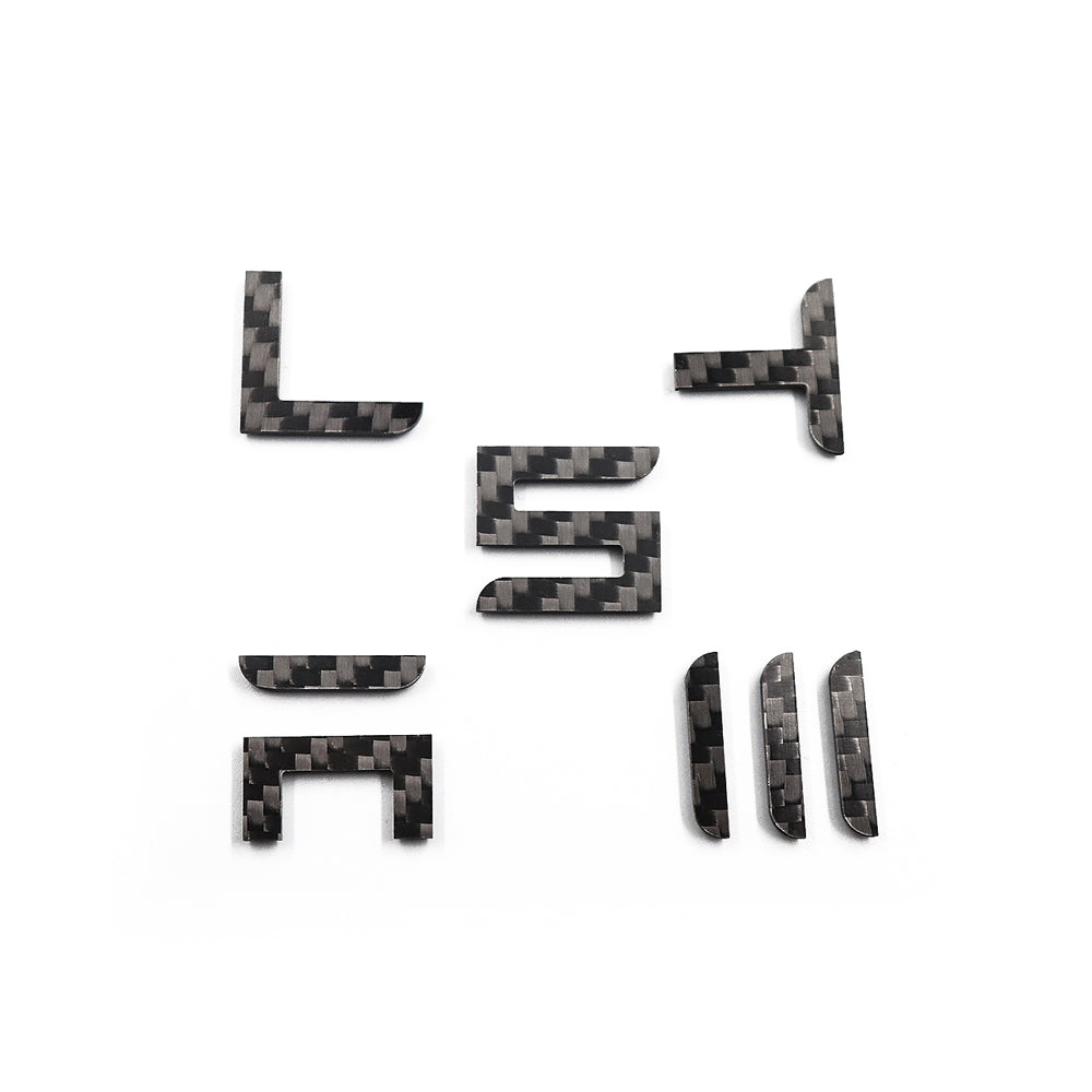 TPARTS Model 3/Y Real Dry Carbon Fibre TESLA Front & Rear Letter Emblems