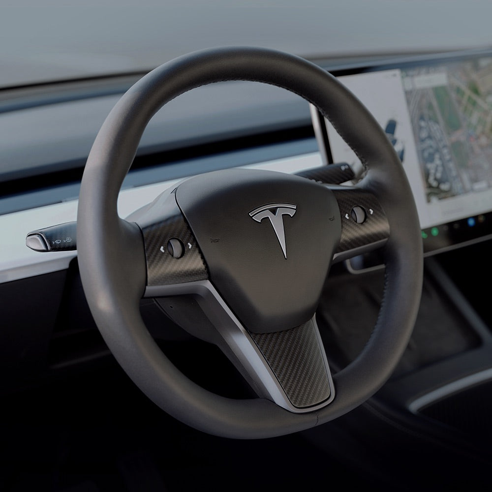 【Clearance – No Restocking Once Sold Out】TPARTS Model 3/Y Real Carbon Fibre Steering Wheel Cover