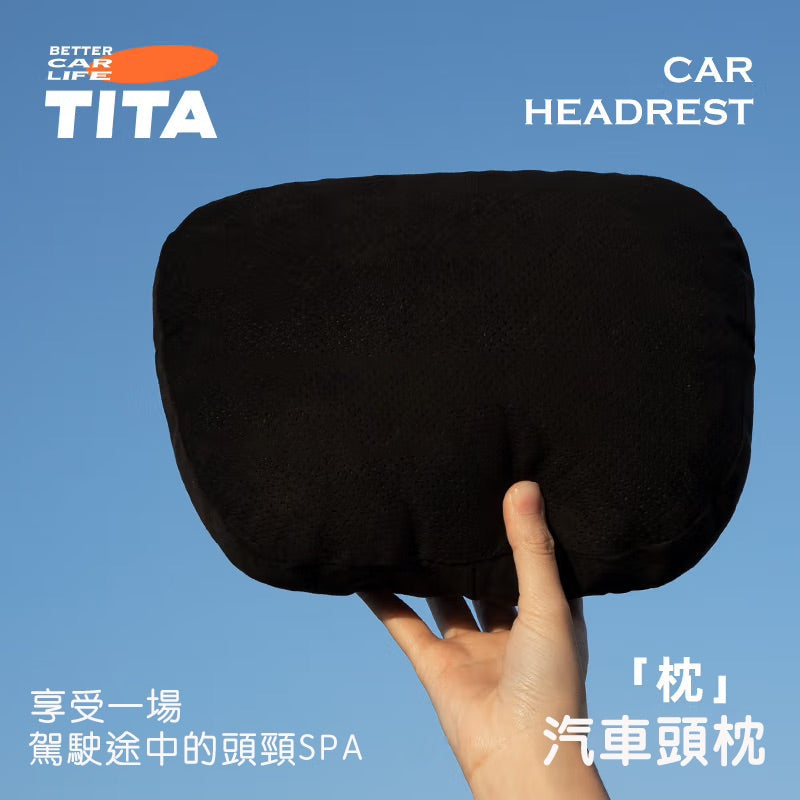 TITA Headrest Pillow – Suede & DuPont Fibre Fill | Universal Fit for Tesla & Non-Tesla Vehicles