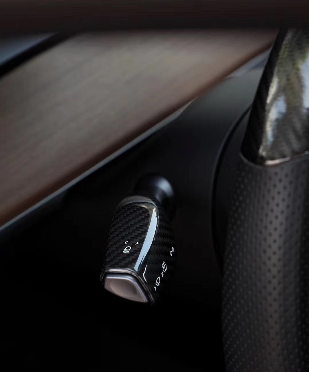 TPARTS Model 3/Y Real Carbon Fibre Stalk Cover