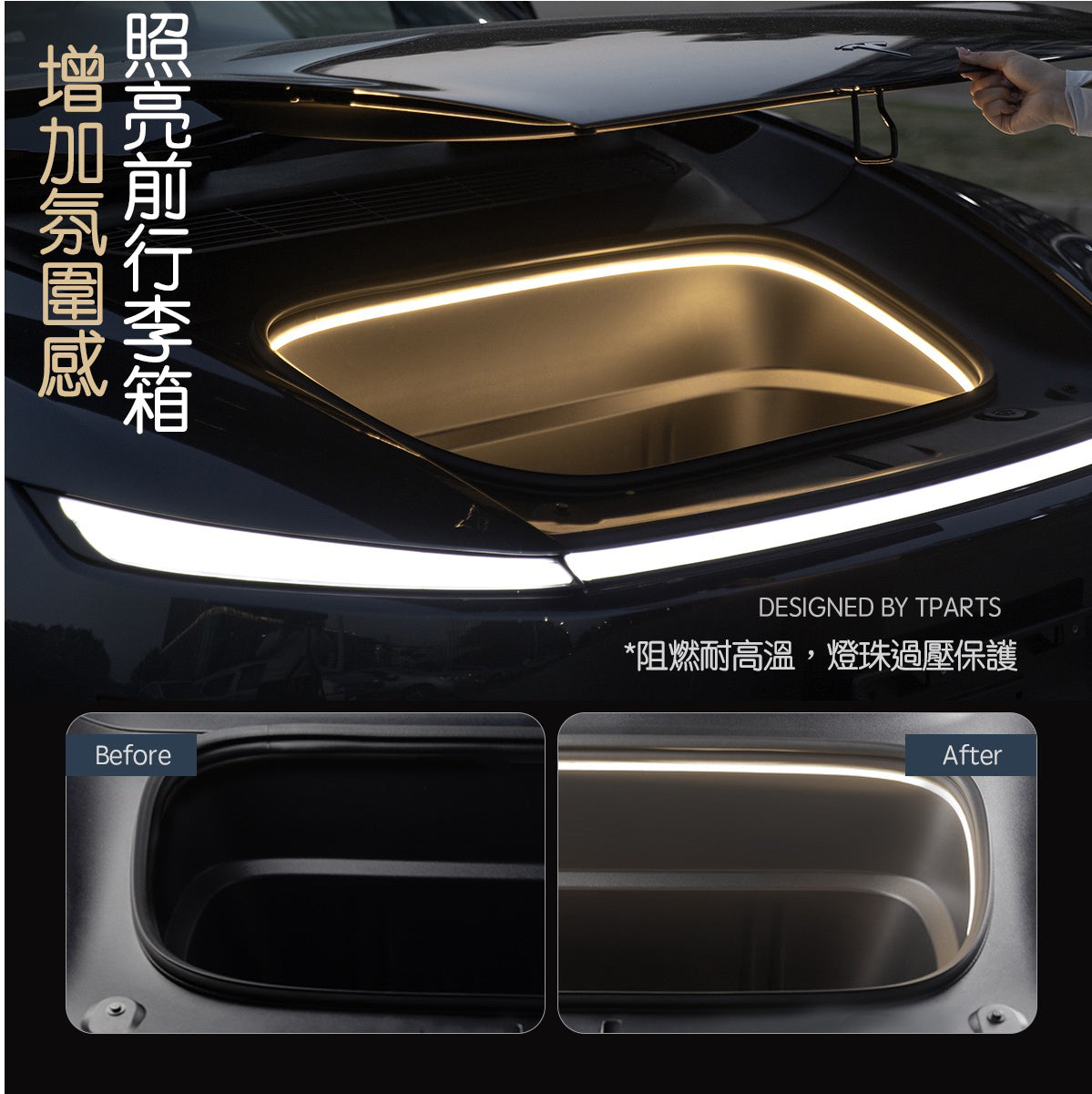 TPARTS Tesla 2026+ Juniper Model Y (No Emergency Button) Smart Sensor Front/Rear Boot Dual-Colour Ambient Lighting