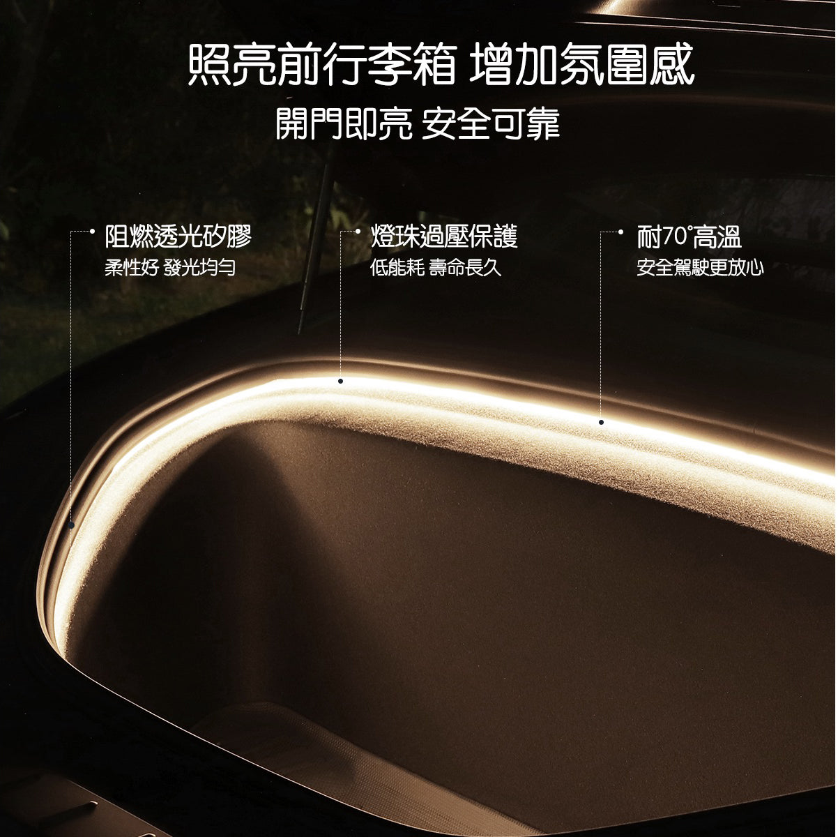 TPARTS Model X Smart Sensor Front/Rear Boot Dual-Colour Ambient Light