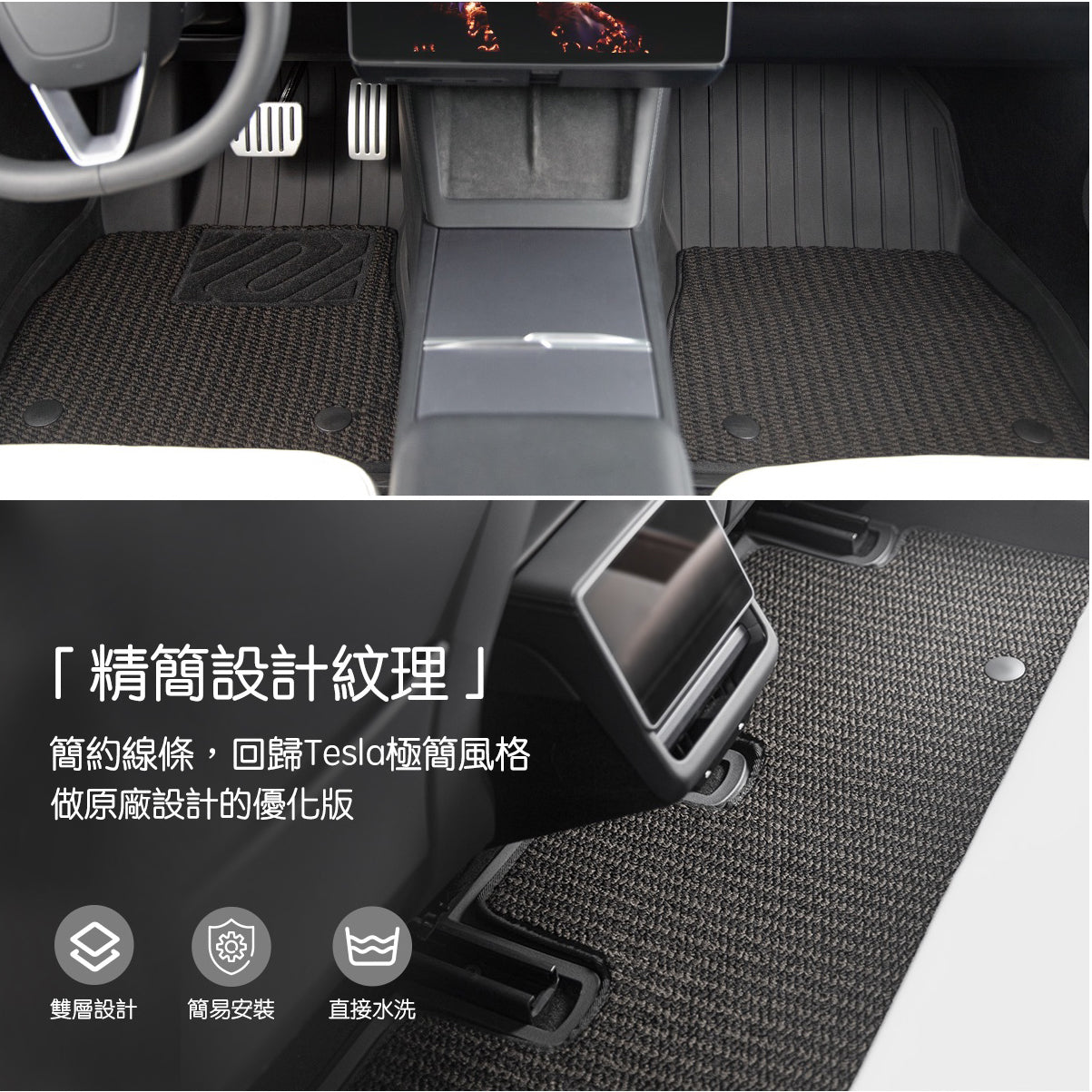 TPARTS Model 3 Highland / Model Y Juniper Double-Layer Floor Mats