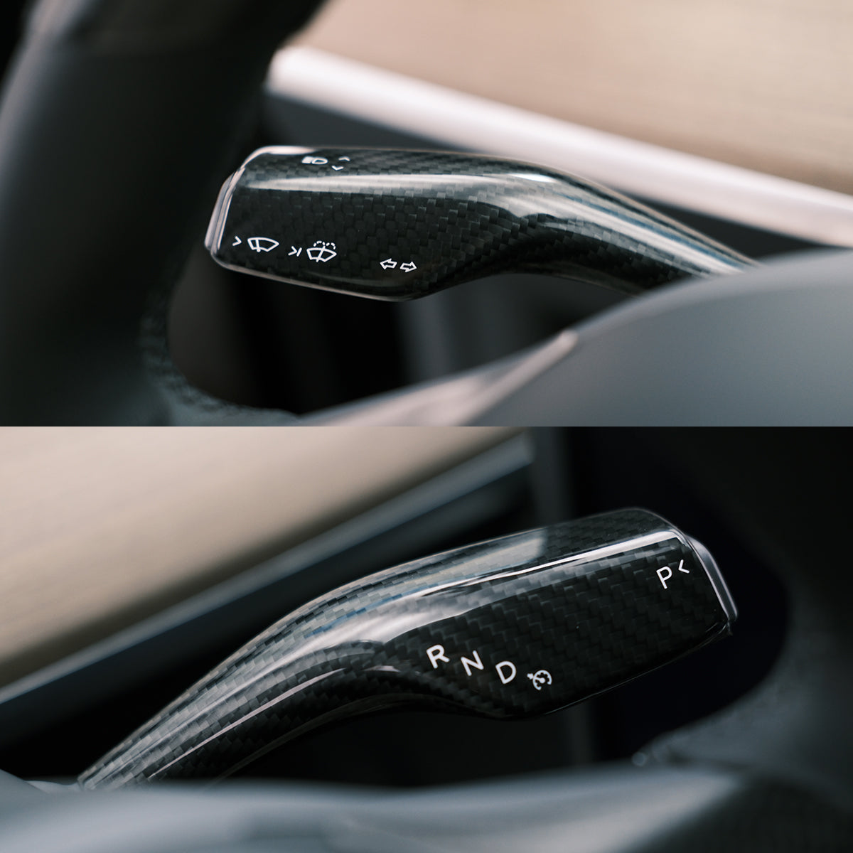 TPARTS Model 3/Y Real Carbon Fibre Stalk Cover