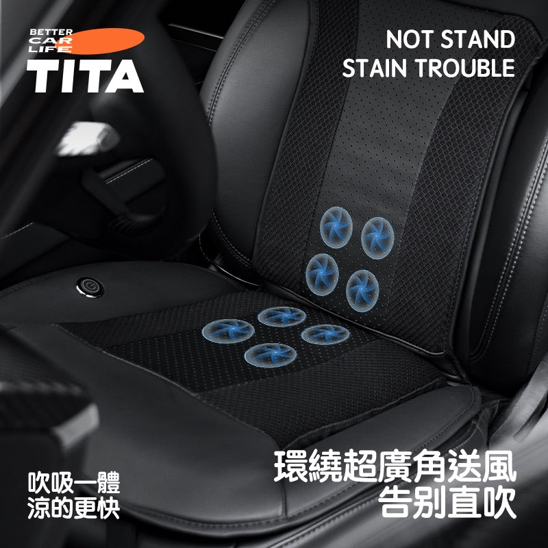 TITA Chill Pro - Universal Ventilated Car Seat Cushion for Tesla & All Vehicle Makes | Upgraded Extra-Thick Design