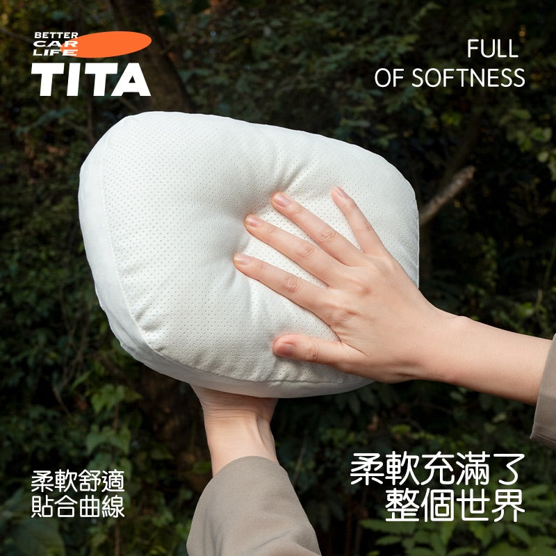 TITA Headrest Pillow – Suede & DuPont Fibre Fill | Universal Fit for Tesla & Non-Tesla Vehicles